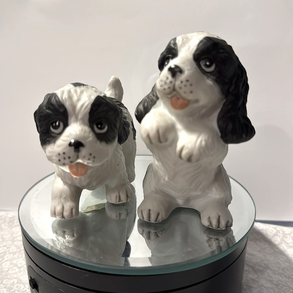 Other - HOMCO cocker spaniel, Dog figurine set white and black vintage  #1427